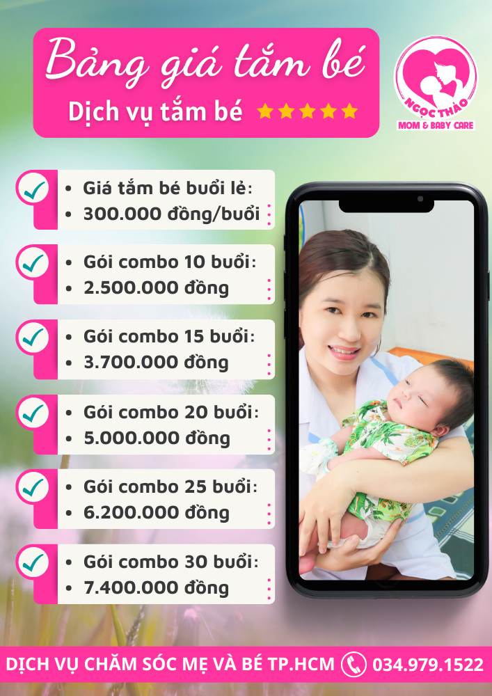 Báo giá dịch vụ tắm bé sau sinh tại nhà tphcm